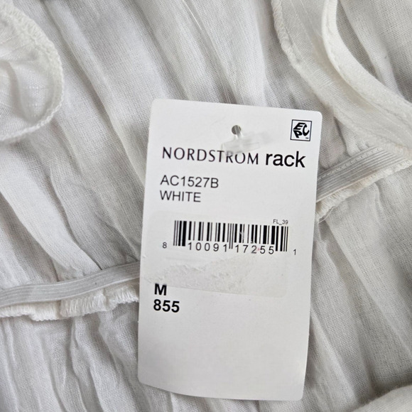 AREA Stars White Embroidered Handkerchief Tassel Boho Hi Low Dress Size Medium - Picture 12 of 13